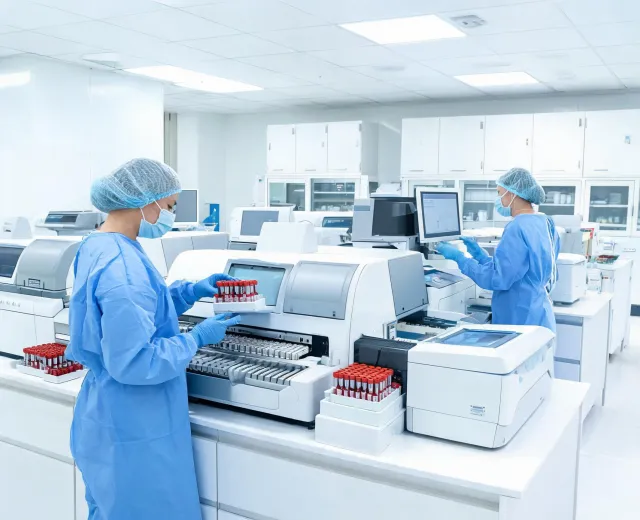 Hospital laboratory analyzer bay