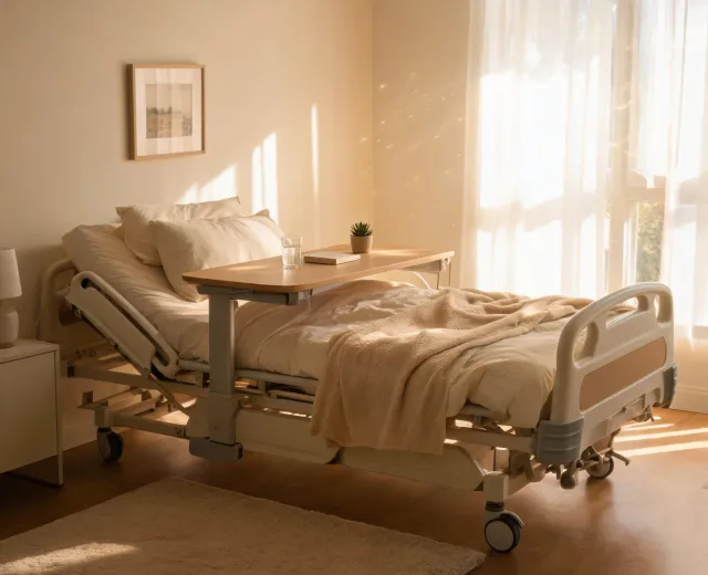 Home care hospital bed setup